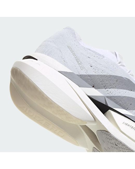 Adidas Originals White Adizero Prime X3 Strung Sneakers for men