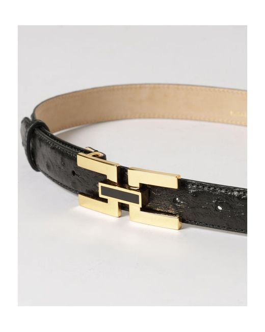 Elisabetta Franchi White Logo Buckle Belt