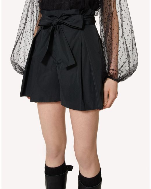 RED Valentino Black High Waist Bow Shorts