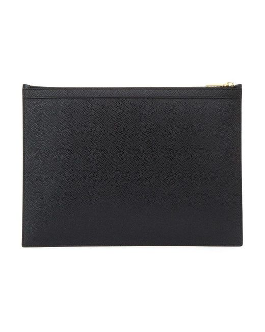 Thom Browne Black Logo Printed Document Holder for men