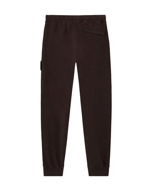 Stone Island Black Logo Patch Tapered-Leg Pants for men
