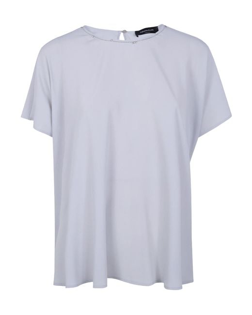Fabiana Filippi Blue Round Neck Short Sleeves Tee Shirt