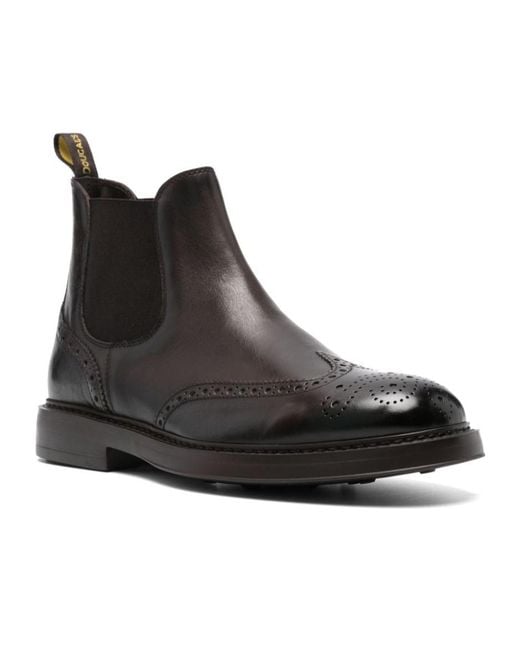 Doucal's Black Round Head Boots for men