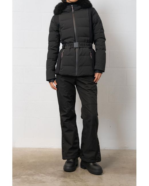 Yves Salomon Blue Button Open And Close Casual Pants