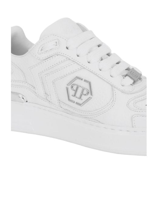 Philipp Plein White Pit Stop Low-Top Sneakers for men