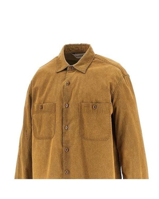 Aspesi Brown Flap Pocket Shirt for men
