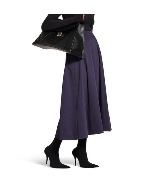 Balenciaga Purple Flared Midi Skirt