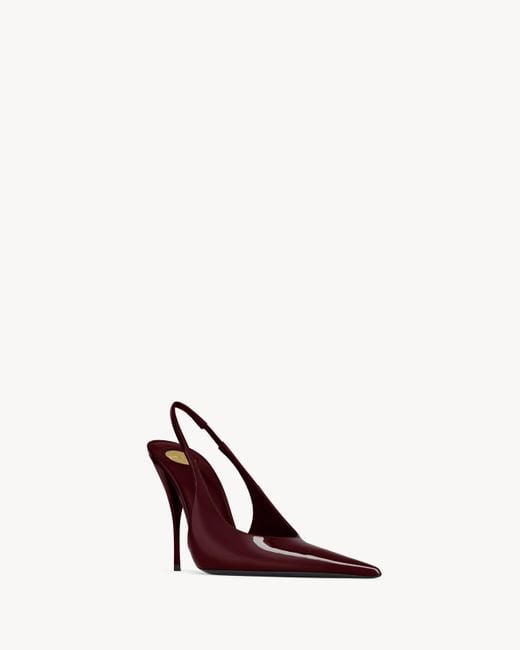 Saint Laurent Purple P.A.R.I.S. Slingback Pumps