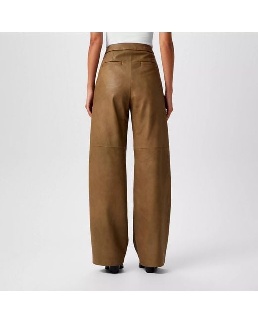 Max Mara Brown Leather Trousers