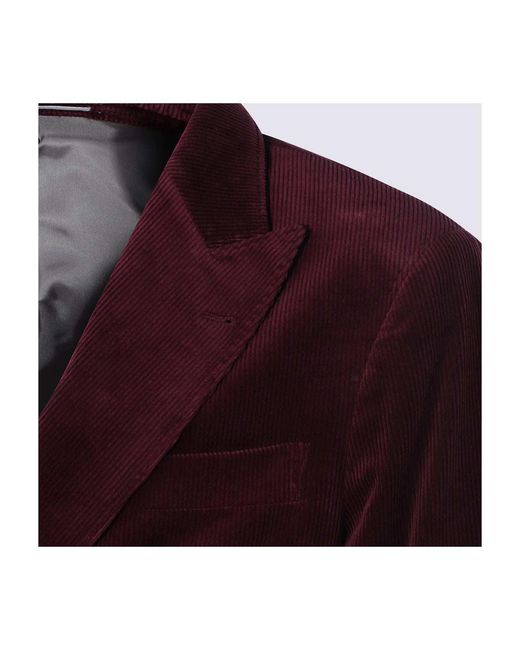 Brunello Cucinelli Purple Double Breasted Jacket Suit for men