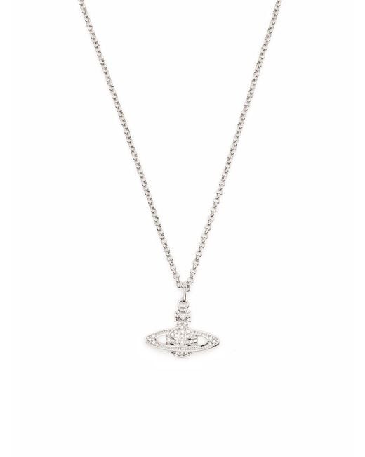 Vivienne Westwood White Enamel Orb Charm Necklace for men