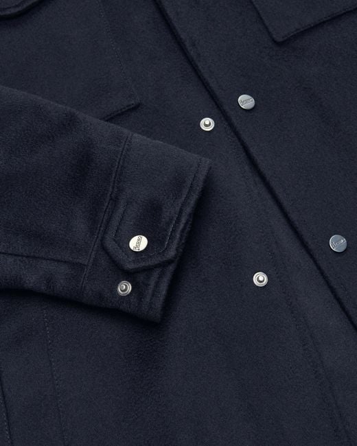 Herno Blue Button-Front Chest Pocket Jacket for men