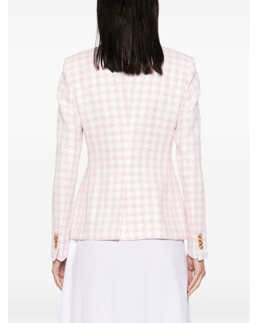Tagliatore Pink J-Alycia Double-Breasted Checked Blazer