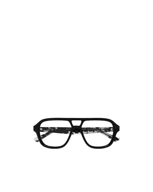Gucci White Tortoiseshell-Effect Pilot-Frame Glasses for men