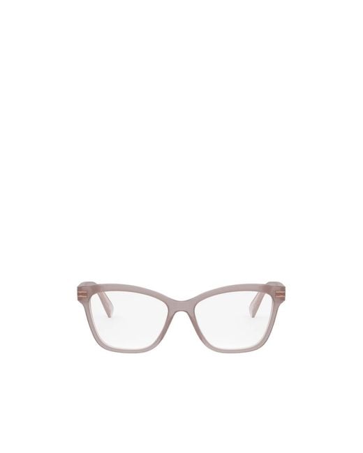 BVLGARI White Bulgari Cat-Eye Frame Glasses