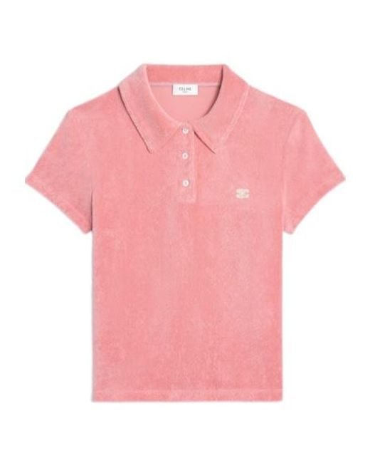 Celine Triomphe Polo in Pink | Lyst