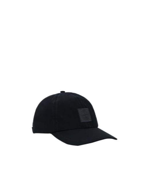 Stone Island Black Compass Patch Baseball Cap for men