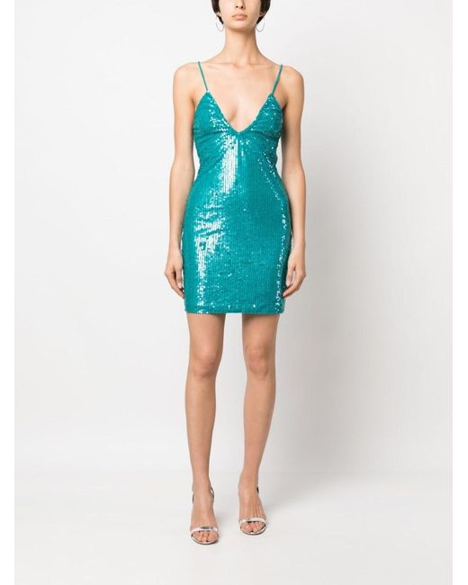 P.A.R.O.S.H. Blue Sequined Mini Dress