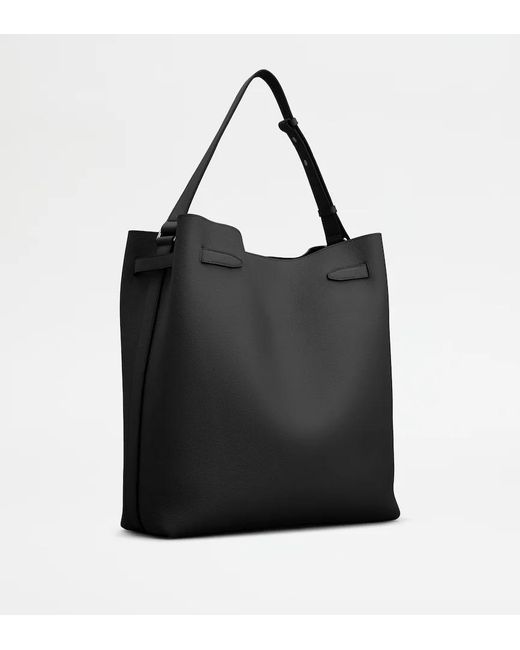 Tod's Black Leather Belted Tote Bag for men