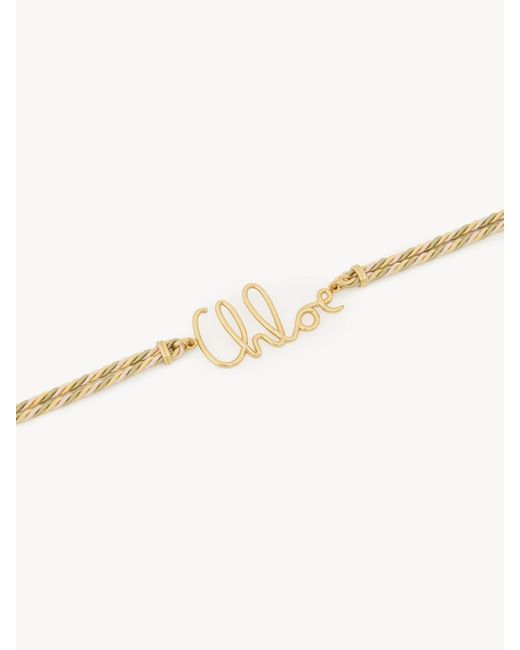 Chloé Metallic Plage Braided-Cord Logo Necklace