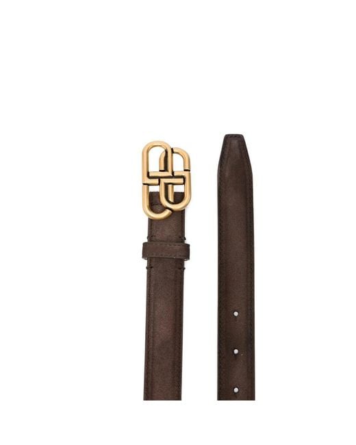 Balenciaga White Bb Thin Belt