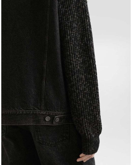 Dolce & Gabbana Black Buttoned Denim Jacket for men