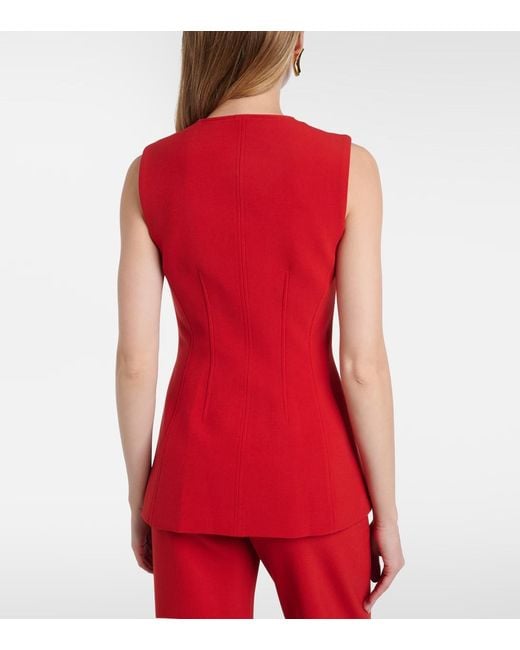 Veronica Beard Red Button Vest