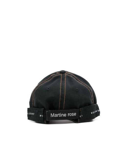 Martine Rose Black Logo Embroidered Roll-Back Cap for men
