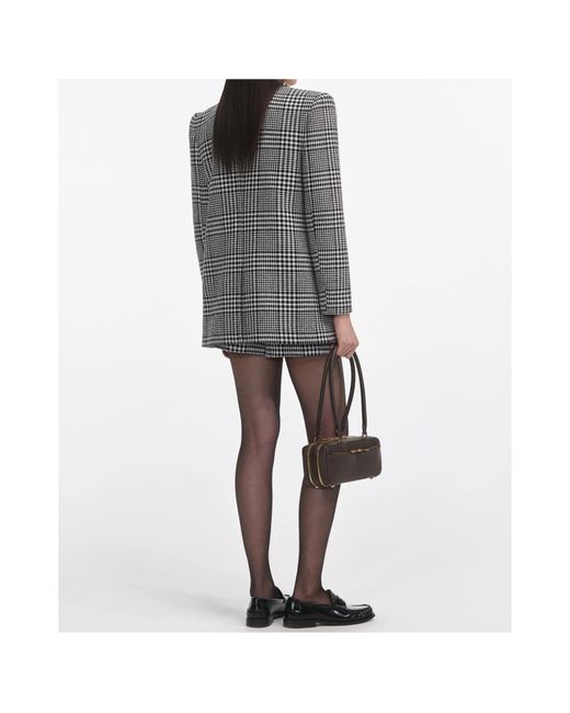 Self-Portrait Gray Houndstooth Blazer
