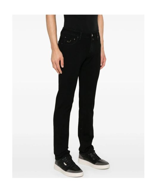 Jacob Cohen Black Belt-Loop Casual Pants for men