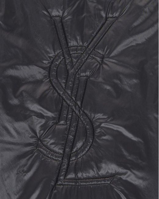 Saint Laurent Gray Half-Zip Hooded Jacket