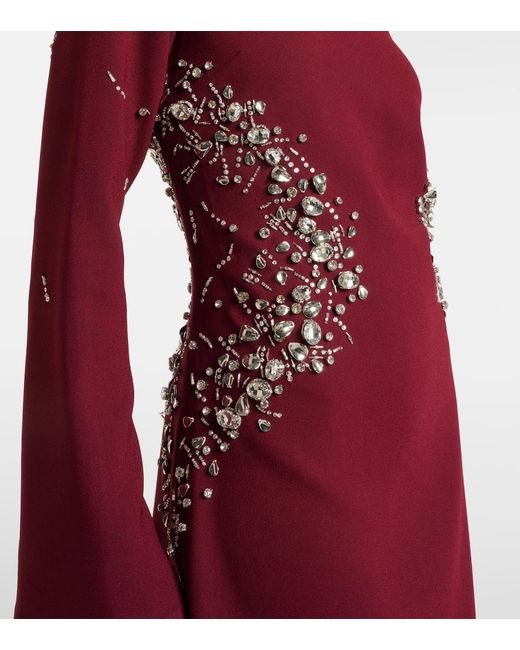 Jonathan Simkhai Red Odetta Embellished Crêpe Midi Dress
