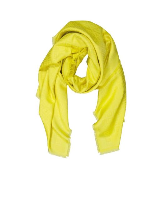 Givenchy Yellow Monogram-Print Scarf