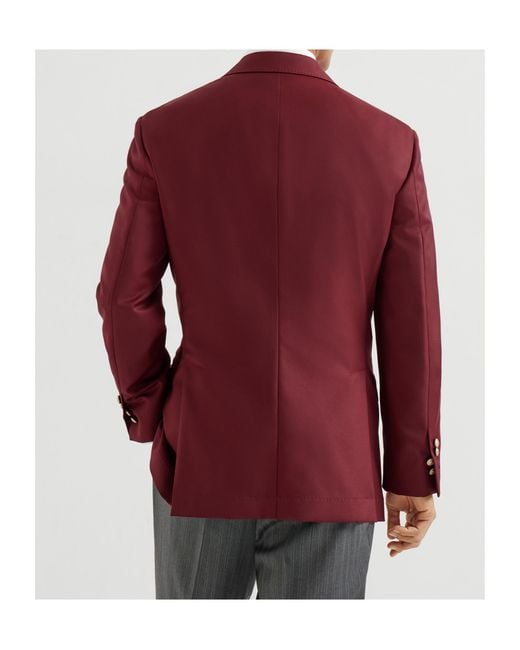 Brunello Cucinelli Red Peak-Lapels Blazer for men