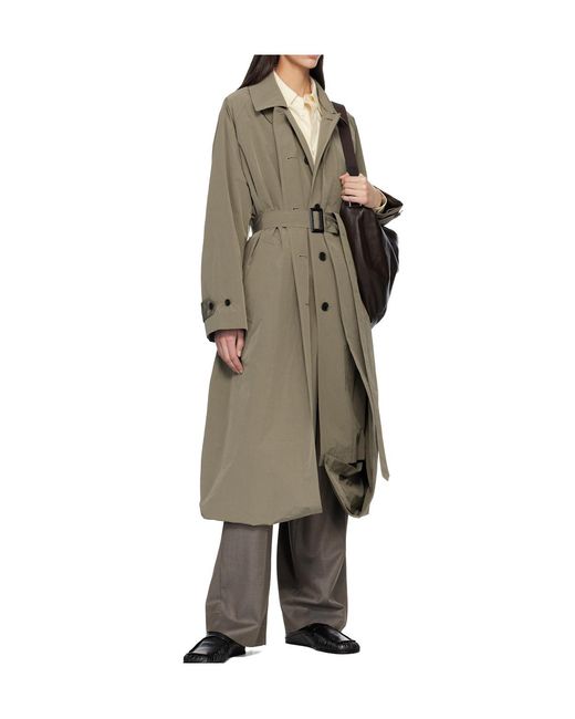 Ssstein Green Oversized Layered Patchwork Trench Coat