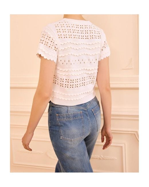 Ulla Johnson White Abriana Knitted Cardigan