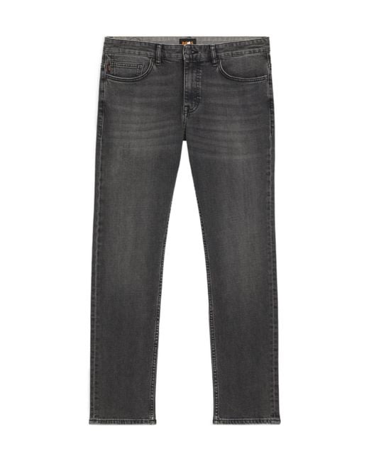Boss Gray Boss Logo Patch Skinny Jeans for men