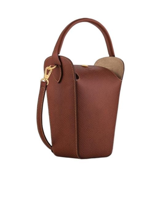 Longchamp Brown Épure Pop Corn Bag
