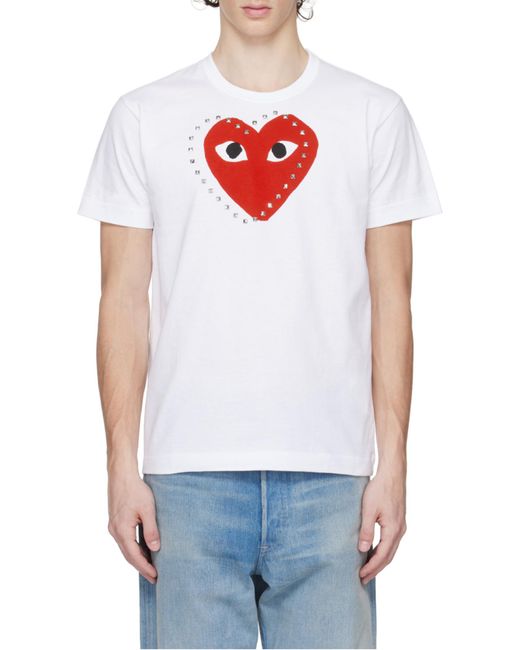 COMME DES GARÇONS PLAY White Crew Neck T-Shirt