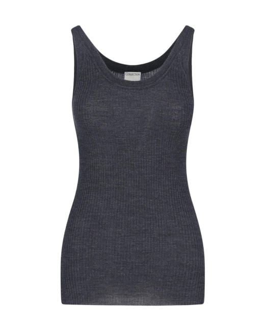 Calvin Klein Blue Sleeveless Ribbed Top