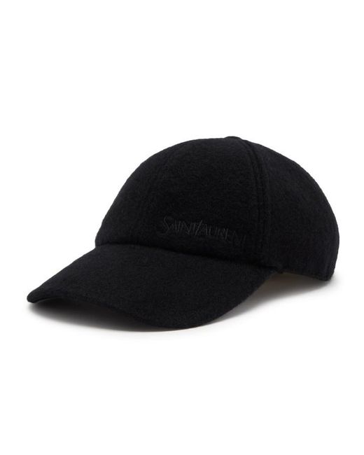Saint Laurent Black Logo-Embroidered Cashmere Cap