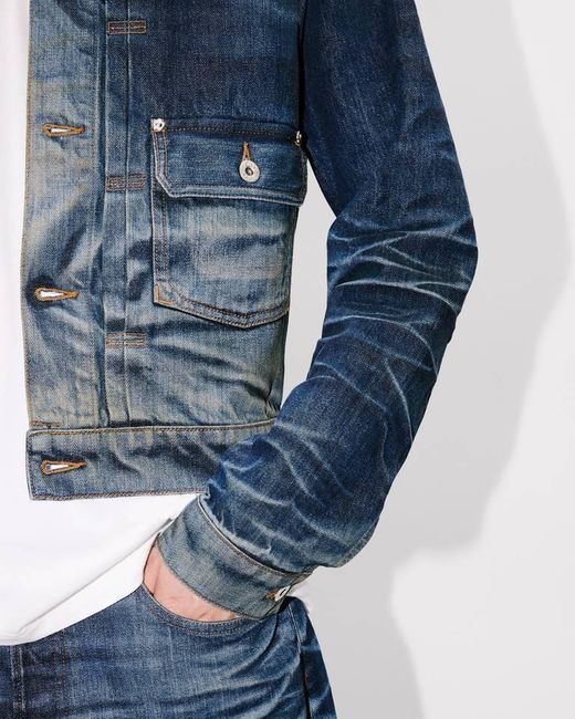 KENZO Blue Logo Patch Denim Jacket for men