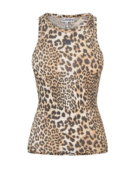 Ganni Brown Cotton Vest