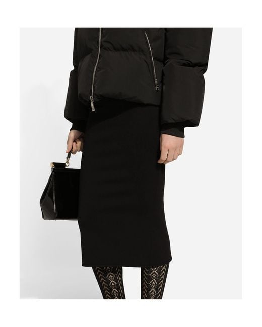 Dolce & Gabbana Black Short Nylon Down Jacket With Branded Tag