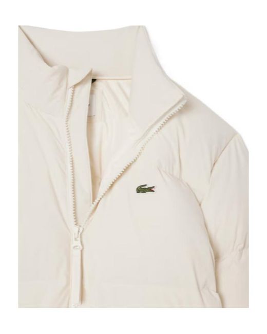 Lacoste White Zip-Up Padded Jacket for men