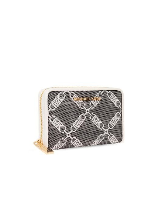 MICHAEL Michael Kors Gray Monogram Pattern Zipped Wallet