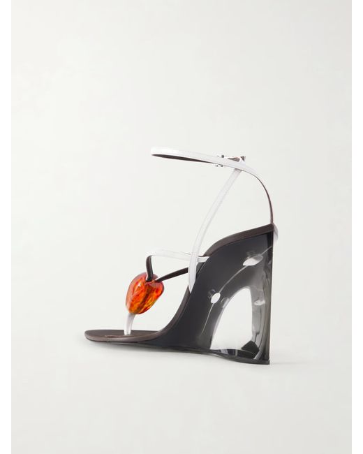 Alaïa White Invisible 90 Embellished High-Heeled Sandals