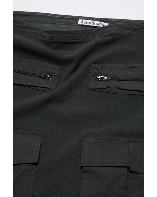 Acne Black Cargo Mesh Skirt