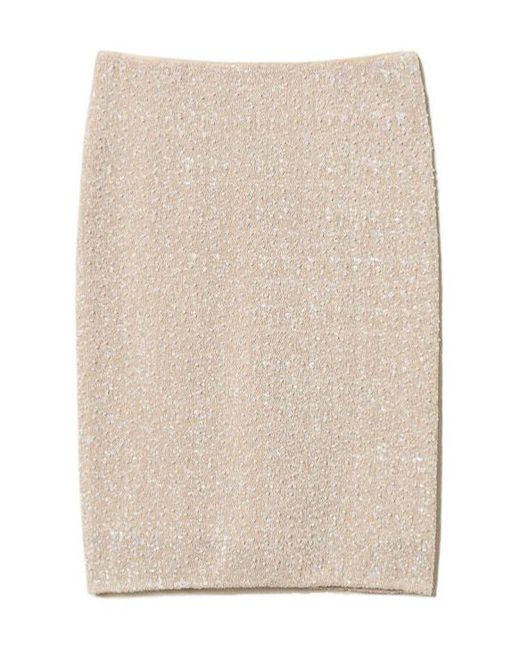 Twinset Natural Sequinned Skirt