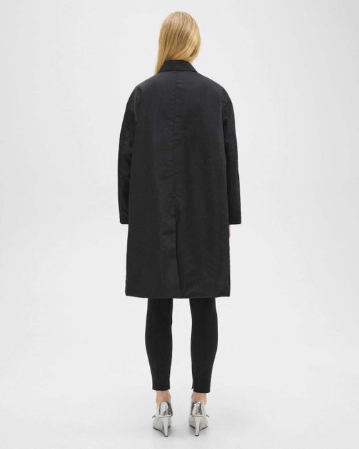 Theory Black Lapel Long-Sleeved Coat
